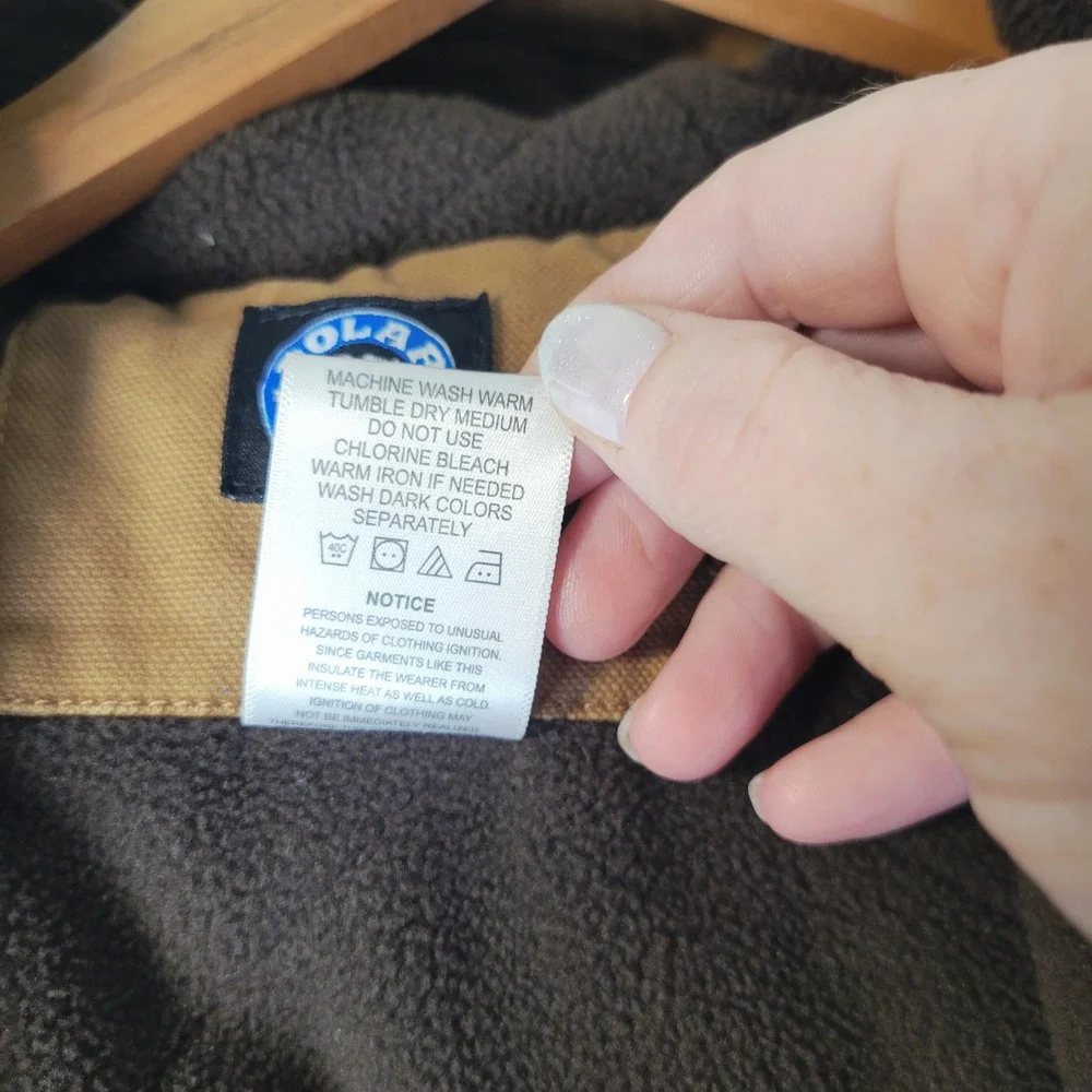 Polar King by Key Kids Brown Duck Canvas Fleece Lined Hooded Work Jacket Kids‎